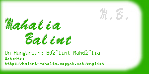 mahalia balint business card